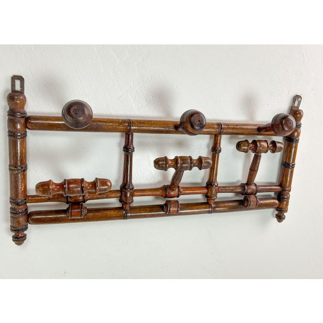 Antique French Faux Bamboo Coat Rack, 1890s For Sale - Image 4 of 14
