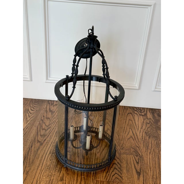 Iron and Glass. Soft black finish. Installed for a few minutes for a photo only. Excellent condition. Specifications:...