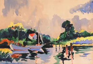 'Sunny Lake Scene' by E. P. Megee