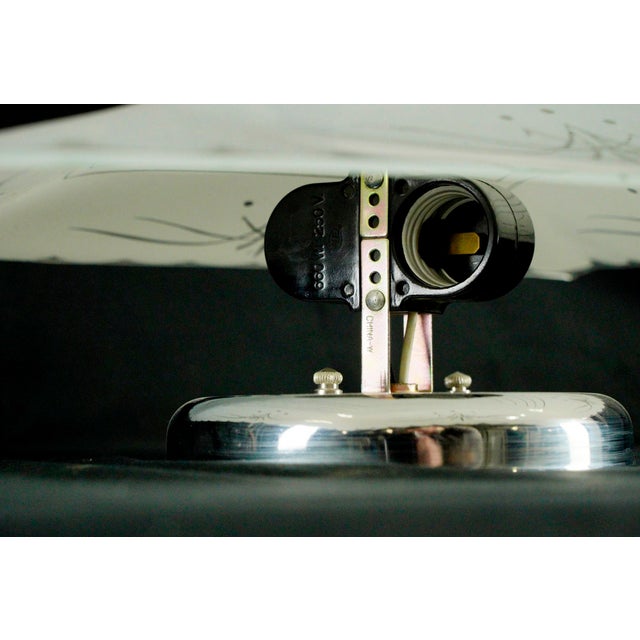 1960s Mid Century Modern Scalloped White Semi Flush Light For Sale - Image 10 of 12