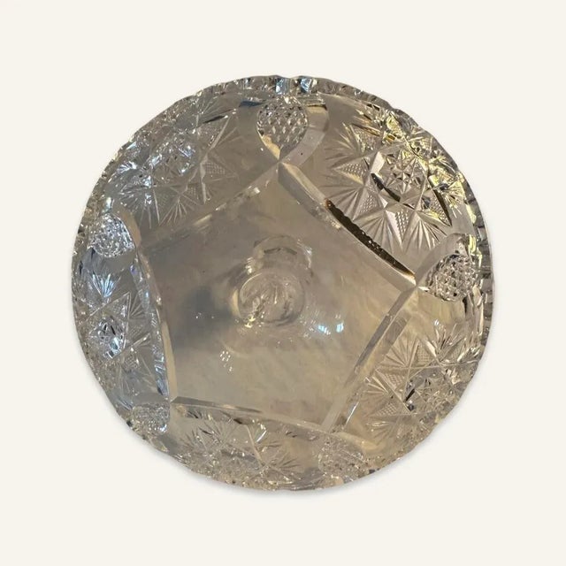 American Late 19th Century American Brilliant Period Cut Glass Stick Bonbon Dish For Sale - Image 3 of 6