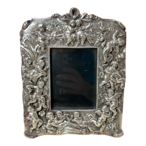 Vintage Ornate Sterling Silver 925 Figural Cherub Putti Picture Photograph Frame