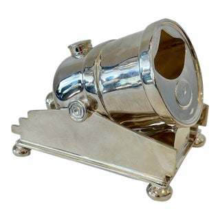 Silver Plate English Spoon Warmer, Canon, Rare, C1890 For Sale