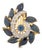 Modernist 14k Yellow Gold Sapphire Diamond Ring For Sale