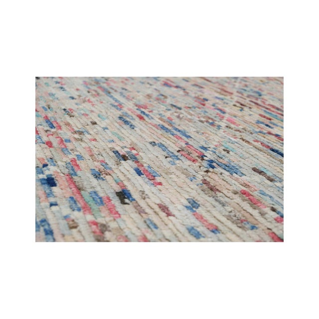 Mid-Century Modern Modern Multicolor Handknotted Wool Rug For Sale - Image 3 of 8