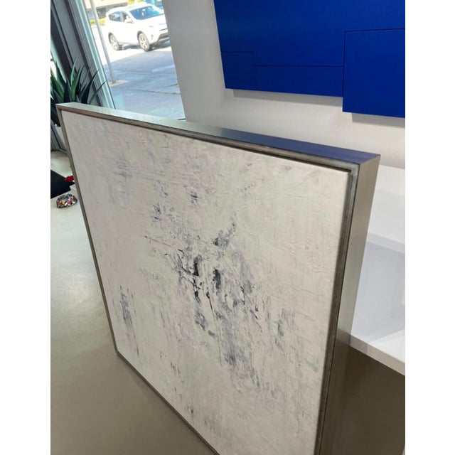 Paint Mirtha Moreno Oil on Canvas Painting Titled “AbEx Whitewash 1” For Sale - Image 7 of 8