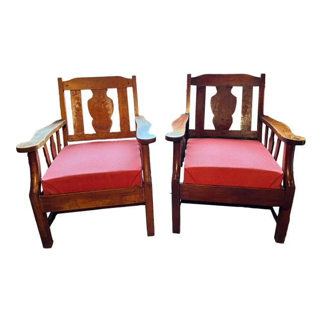 1950s Mid Century Armchairs With Cushions - Set of 2 For Sale