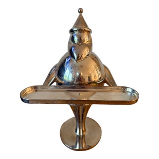 Vintage Silver Plated Pottery Barn XL Santa Candle Holder/Display/Server For Sale