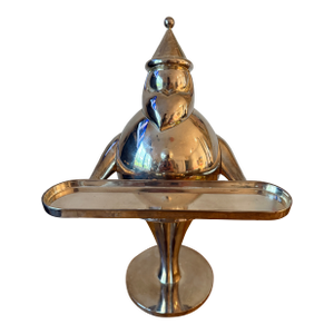 Vintage Silver Plated Pottery Barn XL Santa Candle Holder/Display/Server