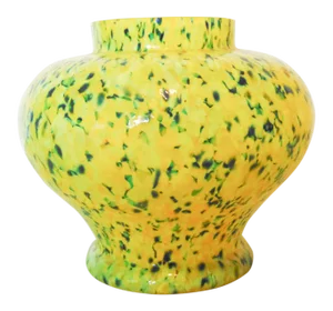Modern Design Speckled Glass Bulbous Vase