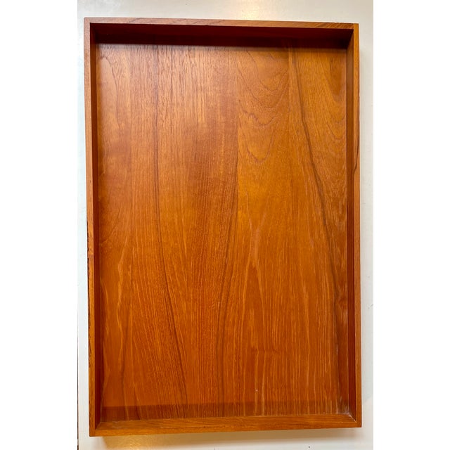 Wood Large Danish Modern Tray in Teak, 1960s For Sale - Image 7 of 10