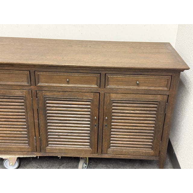 Restoration Hardware Driftwood Oak Shutter Sideboard For Sale - Image 10 of 12