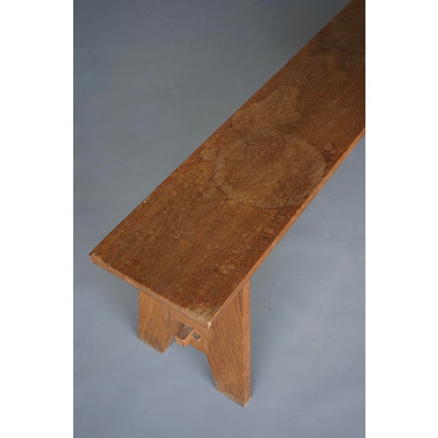 Long Mid-Century Dutch Bossche School Church Bench, 1950s For Sale - Image 13 of 15