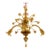 Vintage Italian Venetian Gold Murano Glass Floral Chandelier For Sale