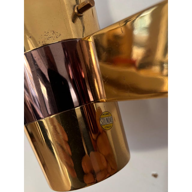 Italian Brass and Glass Wall Light from Stilnovo, 1960s For Sale - Image 13 of 14