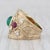 Gold Vintage Ornate Emerald Ruby Diamond Ring 14k Yellow Gold Size 6.25 For Sale - Image 8 of 8