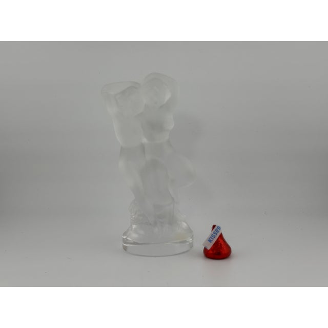 Mid-Century Modern Lalique Le Faune Frosted Crystal Nude Lovers Figurine | Pan & Diane | Marc Lalique | 1960s For Sale - Image 3 of 12