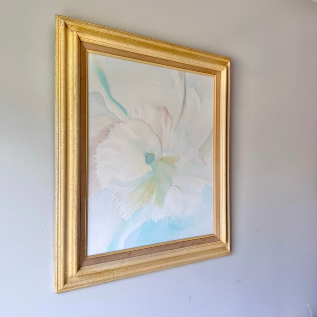 1980s Pommie Echok.Orchid Oil Painting For Sale In Charleston - Image 6 of 9