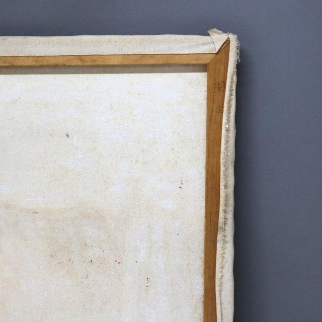 Blue 1960s Oversized Mid Century Modern Abstract Impressionist Oil on Canvas Painting C1968 For Sale - Image 8 of 11