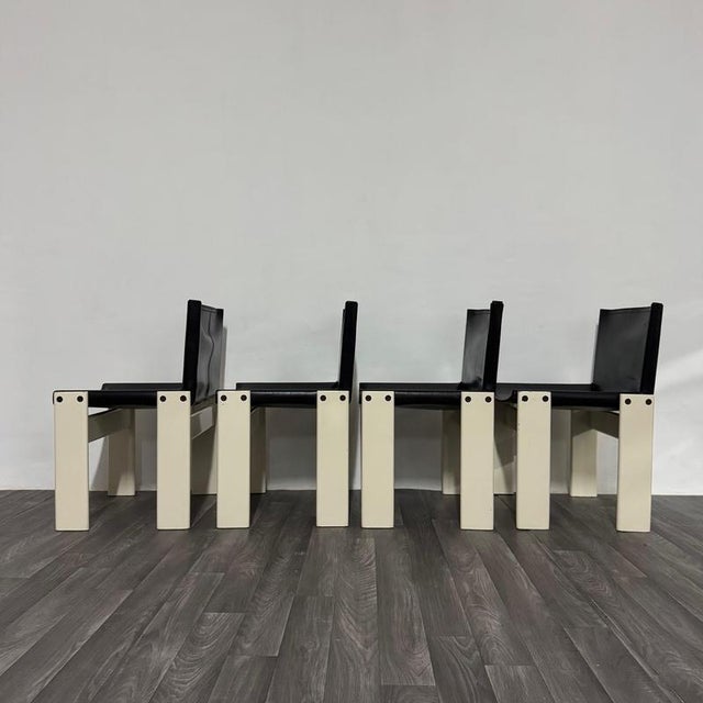 Monk Chairs attributed to Afra & Tobia Scarpa for Molteni&C, 1980s, Set of 4 For Sale - Image 15 of 18