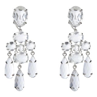 Greta Earrings (Silver) (Pierced French Clip) For Sale