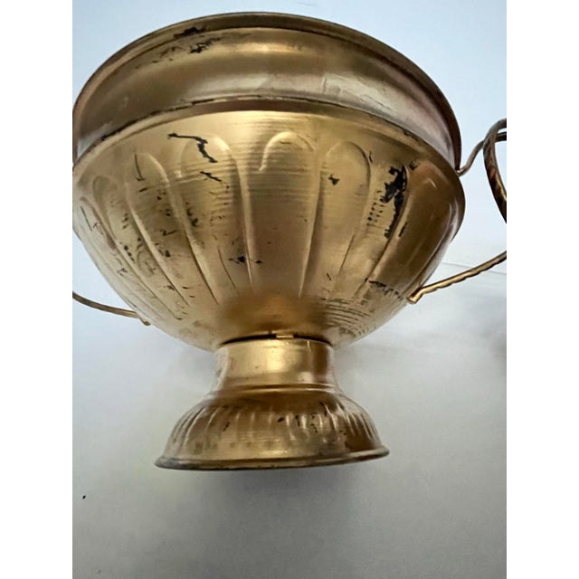 Vintage Gilt Finish Trophy Urns – Pair With Aged Patina For Sale - Image 10 of 10