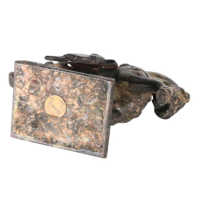 Metal Early 20th Century Cast Iron Tang Dynasty War Horse by Wony Japan For Sale - Image 7 of 8