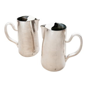 Vintage Hotel Silver Serving Pitchers by d.w. Haber & Sons, New York, a Pair
