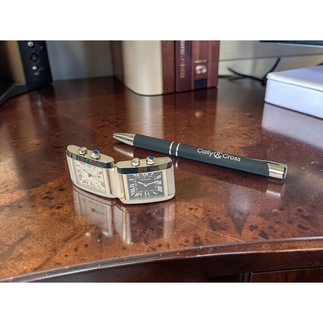 Tank Française Folding Dual-Time Desk Clock from Cartier, 2000 For Sale - Image 11 of 12