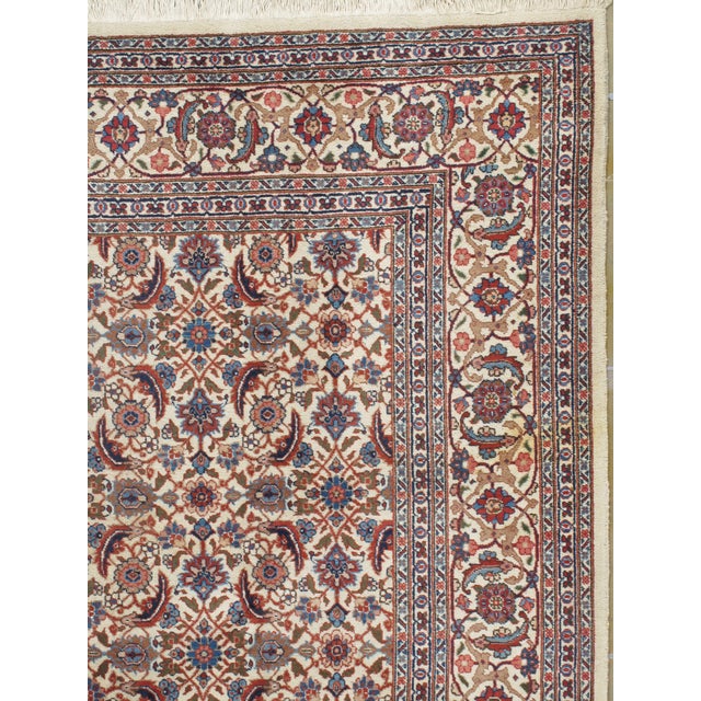 Brown Vintage Circa 1940 Mahal Hand Woven Rug 9'8 X 12'7 For Sale - Image 8 of 8