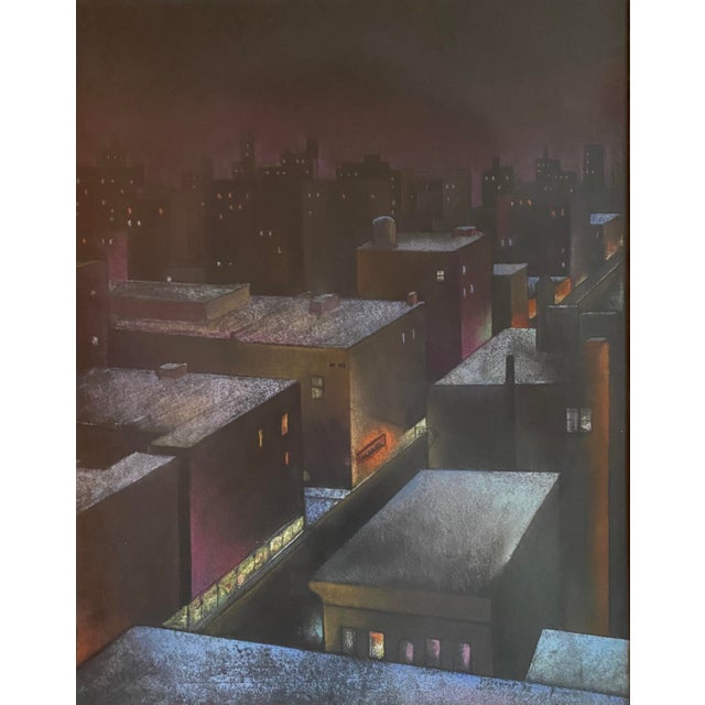 A modernist nocturnal cityscape done in 1938 by this somewhat obscure Artist. The work is pastel on paper and is...