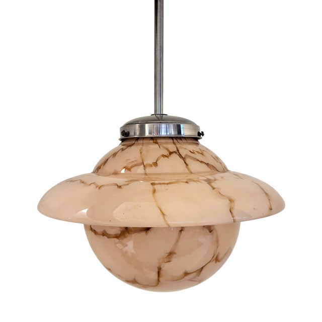 Pink Marbled Murano Pendant Light, 1970s For Sale