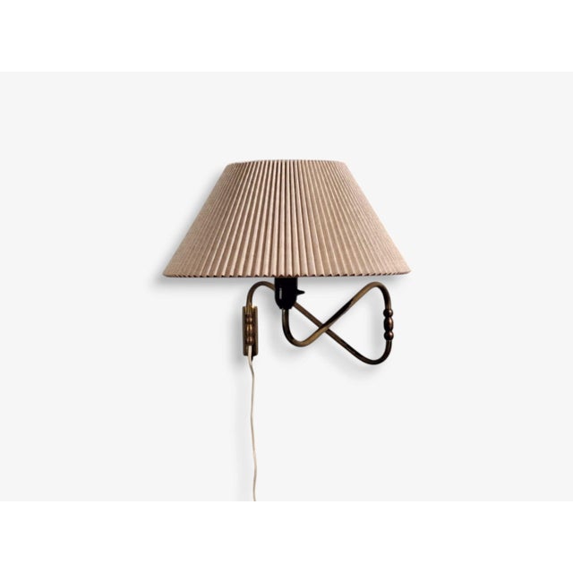 1950s Danish Modern, Articulating Wall Light or Sconce, Patinated Brass, Denmark, 1950s For Sale - Image 5 of 15