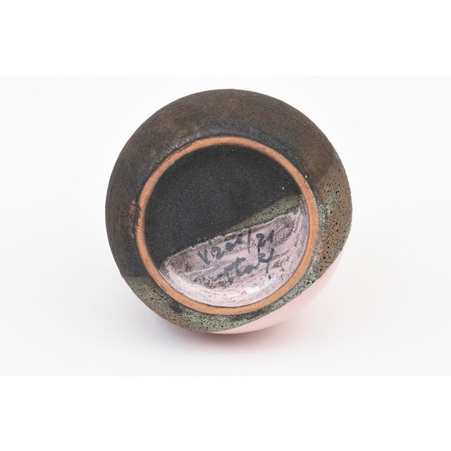 Vintage Aldo Londi for Bitossi Rare Ceramic Vase, Vessel With Textured Glaze, 1960's For Sale - Image 10 of 11