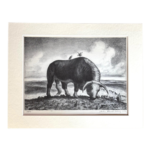 Vintage 1939 Print in 11x14 Mat, Ready to Frame: John Steuart Curry, "Ajax" EUC