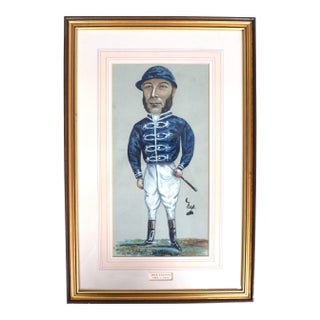 John Osborne (1833-1922) Jockey Pastel Watercolour Caricature Portrait by Nap For Sale