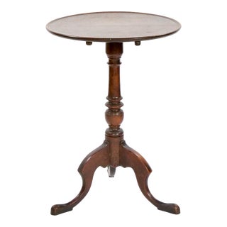 19th Century Victorian Mahogany Tripod Pedestal Candle Stand For Sale