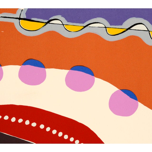 Abstract "The Waves" Abstract Geometric Screen Print, 7/30, Pop Art, 1980s For Sale - Image 3 of 6