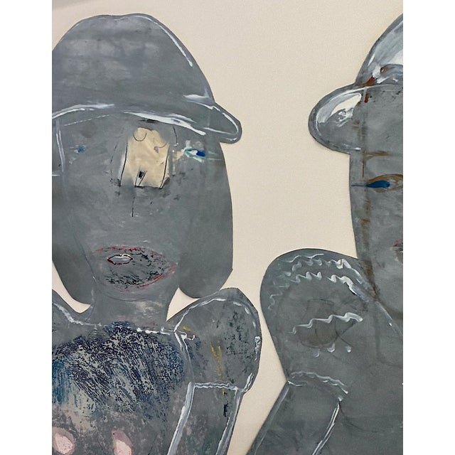 Realism 1980s Magical Realism Portrait in Mixed Media of Twins by Inez Storer For Sale - Image 3 of 6