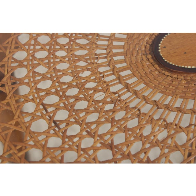 Brown Adams Style Cane & Glass Top Paint Decorated Table For Sale - Image 8 of 15