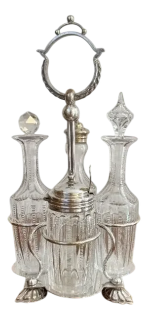 Antique Edwardian Silver-Plated Cruet Set, 1900s, Set of 5