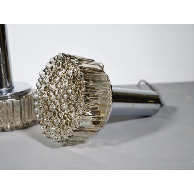 Space Age Pendant Lamps in Bubble Glass and Chrome from Staff Leuchten, 1970s, Set of 4 For Sale - Image 11 of 14