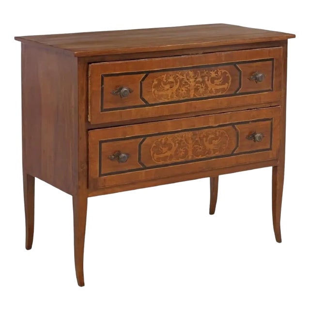 Italian Neoclassical Commode with Two Banded Drawers, 19th Century For Sale