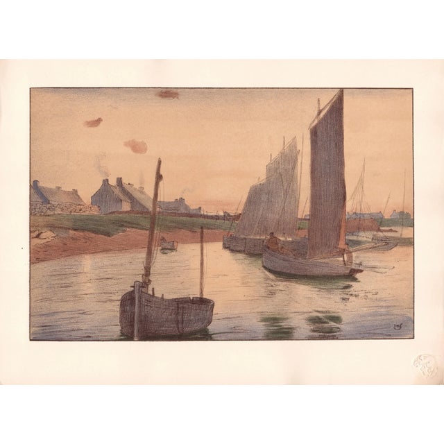 Raoul André Ulmann, Tristesse sur la Mer, 1898, Original Lithograph For Sale - Image 10 of 11