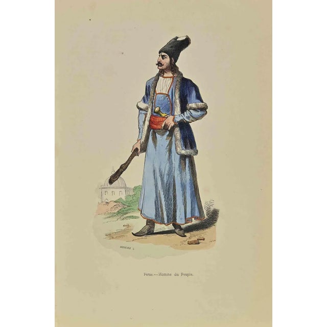 Persian, Man of the People is a lithograph made by Auguste Wahlen in 1844. Hand colored. Good condition. At the center of...