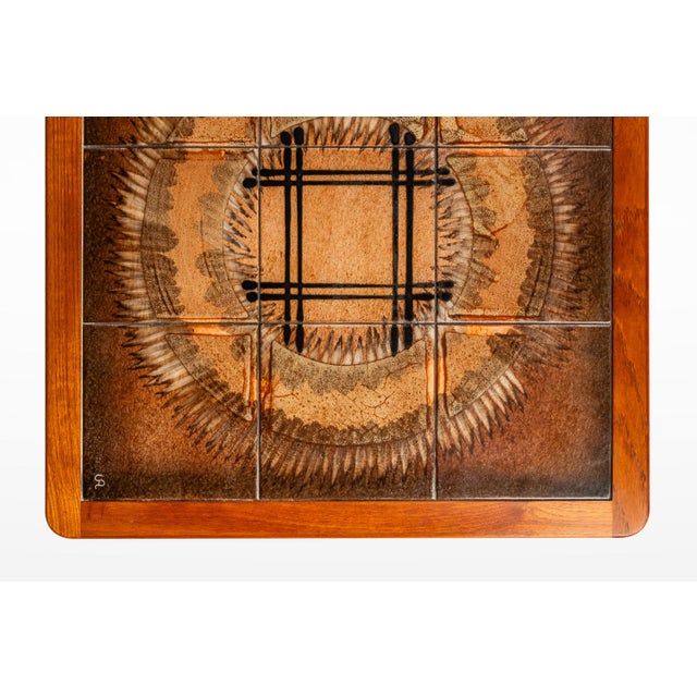 Danish Modern End Table - Accent Table in Teak W/ Ceramic Tile Mosaic Inlay by Johannes Andersen, Denmark, C. 1970's For Sale - Image 10 of 18