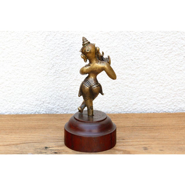 Captivating Indian Bronze Krishna on a Custom Stand For Sale In Los Angeles - Image 6 of 8
