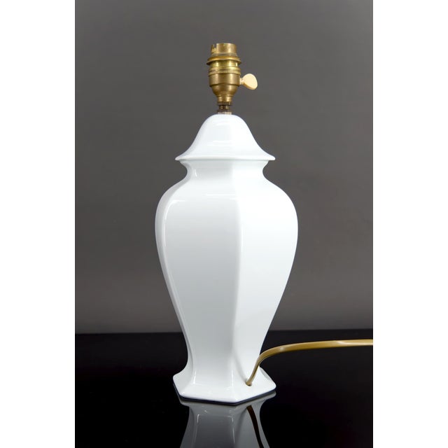 Mid-Century Modern White Porcelain Lamp, France, 1950s-1960s For Sale - Image 3 of 8