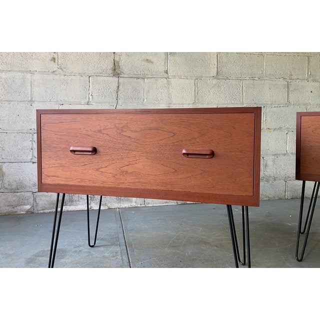 Mid Century Modern Danish Teak Cabinet on Hairpin Legs ...