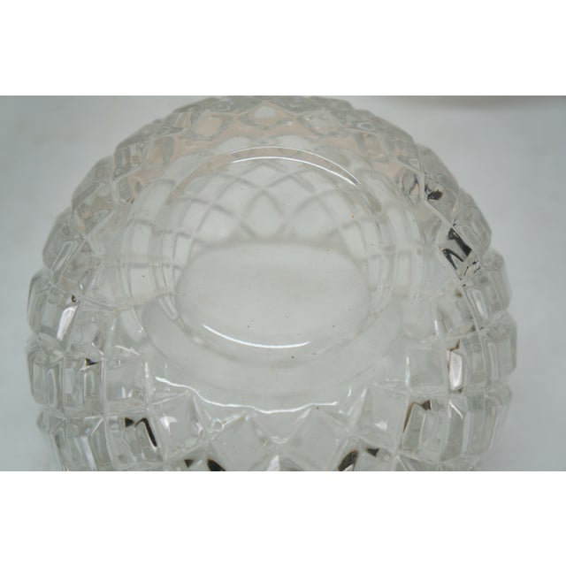 Transparent Set of 2 Vintage Castilian Imports Crystal & Bronze Lidded Pineapple Jars Urns Compotes For Sale - Image 8 of 12